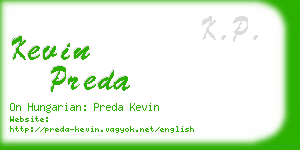 kevin preda business card